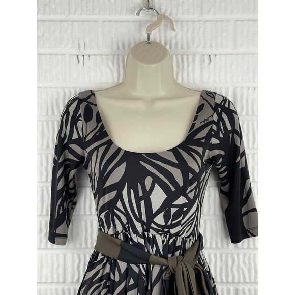MARA HOFFMAN Geometric Print Low  Back Belted Retro Mod Dress XS - Picture 3 of 13
